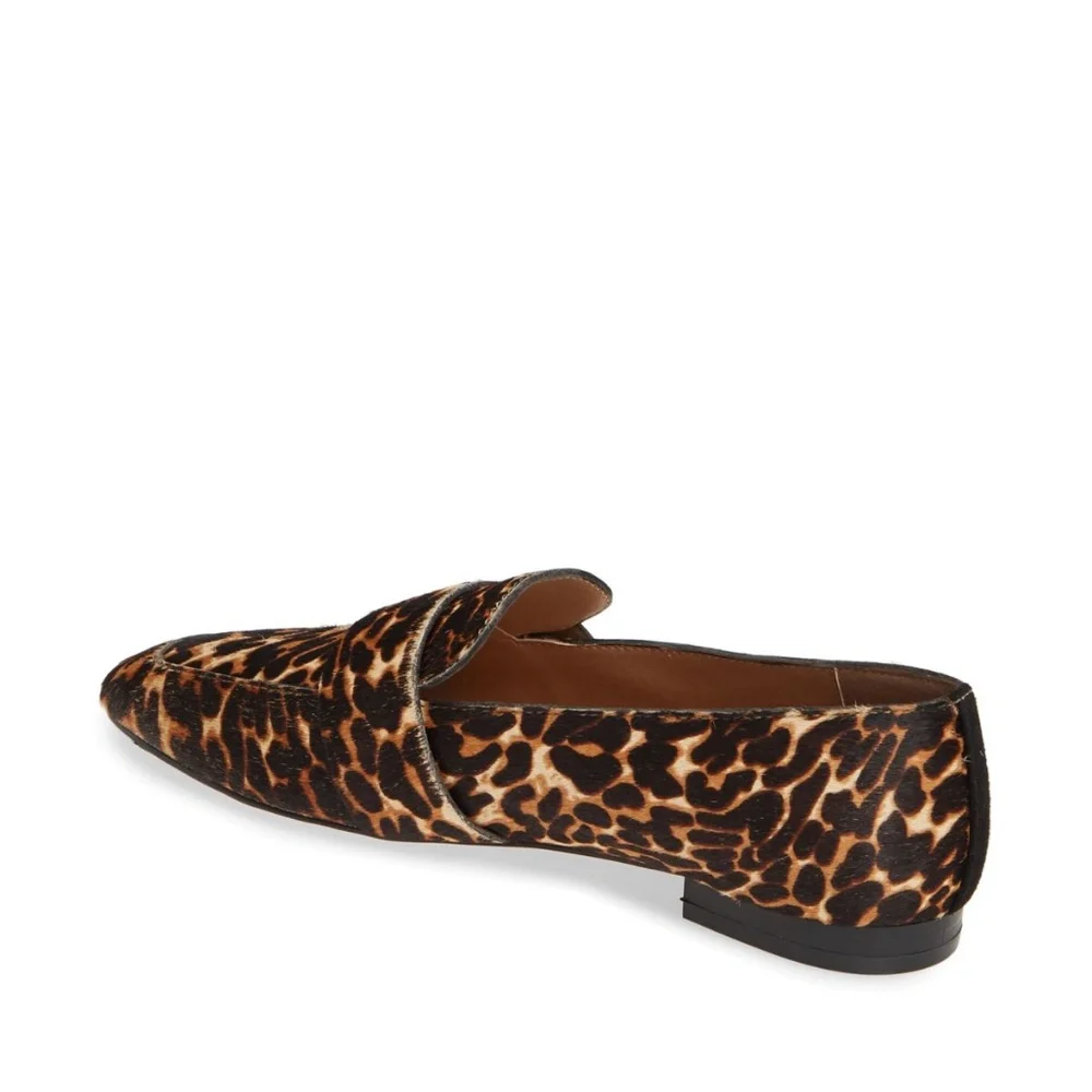 Halogen Lucy Genuine Calf Hair Loafer Chocolate Leopard 6M New in Box